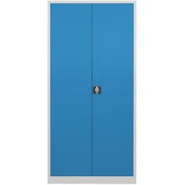 Proregal Flügeltürenschrank Owl mit 4 Fachboden HxBxT 195x92x42cm | Lichtgrau/Lichtblau