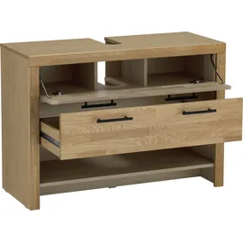 Home Affaire Waschbeckenunterschrank »Satori« Breite 100 cm, Fronten & Rahmen aus Eiche, Klappe und Schublade