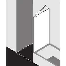 Kermi Pasa XP Seitenwand verkürzt neben Badewanne PXTVD08016VUK 80x160cm, silber hochglanz, ESG Opaco,