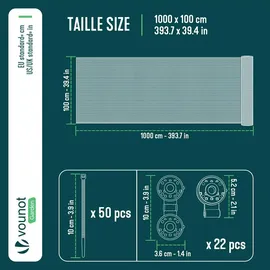 VOUNOT Zaunblende 1 x 10 m Grün Polyethylen
