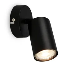 Briloner Wandleuchte innen schwenkbar, GU10 Fassung, max. 9 W, Leselampe, Wohnzimmerlampe, Lampe, Wandlampe, Küchenlampe, Flurlampe, Schlafzimmer, Wandbeleuchtung, 8x15,5 cm, Schwarz