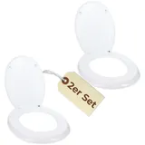GarPet 2x Universal Toilettendeckel weiß Klobrille Wc Sitz Klositz Klo Deckel Toilettensitz Toilettenbrille