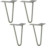 Wagner Möbelbeine HAIRPIN LEGS Retro 4tlg. Set - 12 x 12 x 20 cm, Stahl, vintage, Bein schräg&Anschraubplatte - 12822704