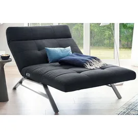 KAWOLA Relaxliege AMERIVA Polyester 120 x 110 x 158 cm Schwarz mit Kissen und Kopfteil