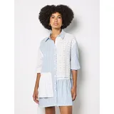 Apricot Minikleid Strukturmuster Blau 36