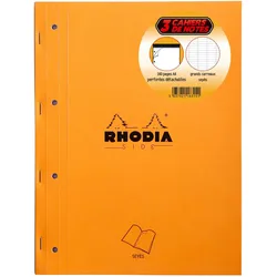 Rhodia Set 3 Notizblöcke geheftet A4 F-lin 80Bl- Orange 118315C