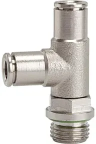 Riegler T-Steckverschraubung L-Form  »metallica «, drehbar, G 1/4 a.  Ø6 mm