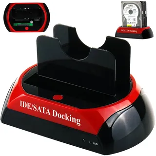 Retoo HDD Docking Station USB IDE SATA Festplatten USB 2.0, Dockingstation 2,5 Zoll 3,5 Zoll SSD Docking-Station Offline-Klonen Klonfunktion Adapter, Retoo