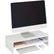 Relaxdays Monitorständer mit Zusatzablage 14,5 cm x 54 cm x 25,5 cm Weiß