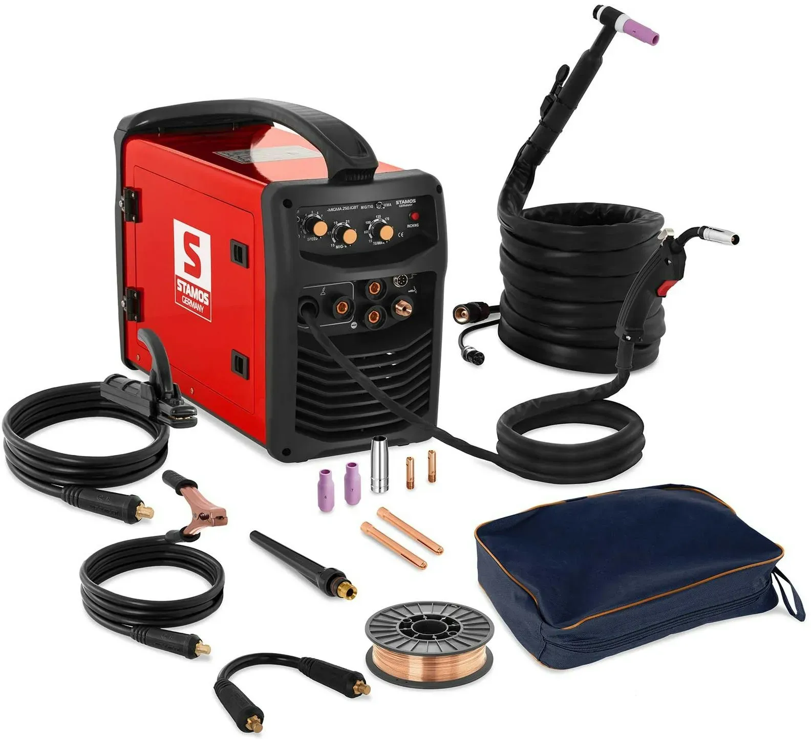 Stamos Germany Kombi-Schweißgerät - 250 A - 230 V - FCAW