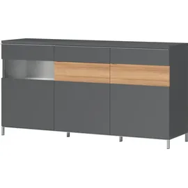 OTTO home Onyx 167,5 x 87,5 x 45,2 cm Grau / Anthrazit / Walnussfarben