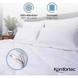 Komfortec Sommerdecke 155x220 cm, für Sommer, leichte Bettdecke, Steppbettdecke für Allergiker, atmungsaktive Schlafdecke - Weiß