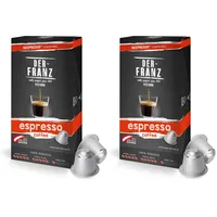 Nespresso kompatible Kaffee Kapseln, 1 x 10 Kapseln, Espresso (Packung mit 2)
