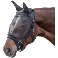 Waldhausen Fliegenmaske Premium für Halfter mit Ohrenschutz Pony Schwarz