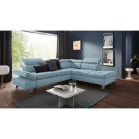 exxpo - sofa fashion Eckcouch Kunstleder 2-Sitzer Blau