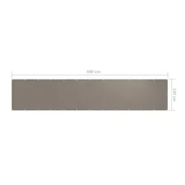 vidaXL Balkon-Sichtschutz Taupe 120x600 cm Oxford-Gewebe