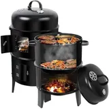 3in1 Räucherofen Smoker Grill Holzkohlegrill BBQ Räuchertonne Räuchergrill Camp