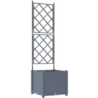 VidaXL Gartenpflanzer mit Gitter Hellgrau 40 x 40 x