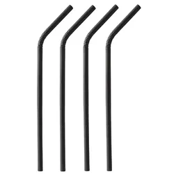 PAPSTAR 100 Trinkhalme, Papier Ø 6 mm · 22 cm schwarz flexibel