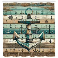 ABAKUHAUS Duschvorhang Anker 175 x 200 cm braun