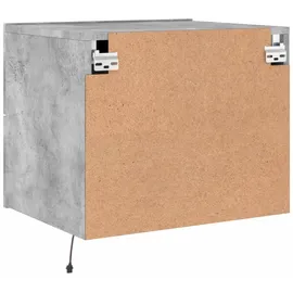 vidaXL Wand-Nachttisch mit LED-Leuchten Betongrau