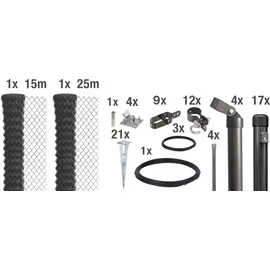 GAH Alberts Maschendrahtzaun 40 m x 100 cm Anthrazit-metallic/Stahl