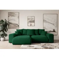altdecor Ecksofa ESKAR-L Cord 2-Sitzer Dunkelgrün