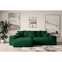 altdecor Ecksofa ESKAR-L Cord 2-Sitzer Dunkelgrün