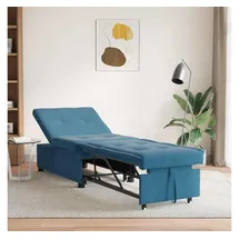 vidaXL Schlafsofa 3-in-1 Ausziehbares Design Blau Samt