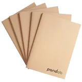 pandoo Notizhefte DIN A5 blanko, natur Softcover 40 Seiten, 5 St.