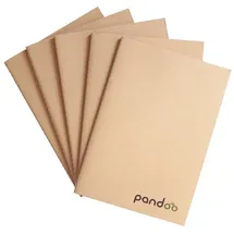 pandoo Notizhefte DIN A5 blanko, natur Softcover 40 Seiten, 5 St.