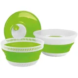 Camp 4 Faltbare Salatschleuder Lime/weiß mit Sieb und Deckel