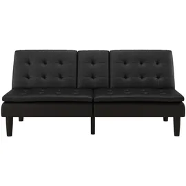 dorel home Schlafcouch Kunstleder 2-Sitzer Schwarz