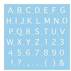 Rayher Dekor-Schablone abc Großbuchstaben blau