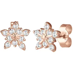 Elli Schneeflocke Winter Zirkonia 925er Sterling Silber Ohrringe   Damen 
