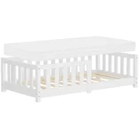 ML-Design Kinderbett 70 x 140 cm Kiefer massiv weiß