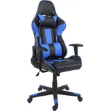 MCW Bürostuhl MCW-F84, Schreibtischstuhl Gamingstuhl Chefsessel Drehstuhl, Kunstleder ~ schwarz/blau