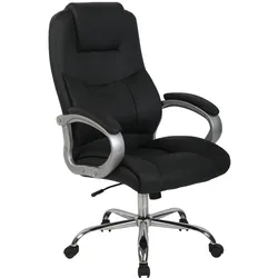 DELUKE® Bürostuhl SYDNEY - 113x66x70, Schwarz | Kunstleder | Metall Gestell | ergonomische Bürostühle Homeoffice Stuhl mit Rollen