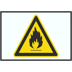 Vorsicht Feuergefährliche Stoffe Symbol Schild A6 (105x148mm)