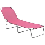 vidaXL Sonnenliege Klappbar Gartenliege Strandliege Freizeitliege Gartenmöbel Liege Campingliege Relaxliege Dreibein Stahl Stoff Rosa