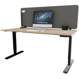 Assmann Electronic Assmann Tischtrennwand, Dunkelgrau, Schwarz, Textil, 1.2x56.2x160 cm, Arbeitszimmer, Schreibtische, Schreibtischkombination