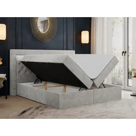 MKS Boxspringbett 180 x 200 cm H4 Hellgrau