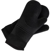 Relaxdays Ofenhandschuhe Silikon, schwarz