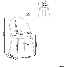 Beliani Esszimmerstuhl 2er Set COVELO