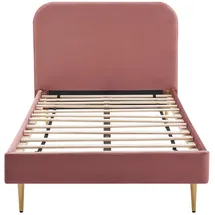 SalesFever Polsterbett 90 x 200 cm Rosa/Gold