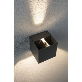Paulmann Außenwandleuchte Aluminium 80x80mm 2x3,5W grau