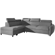 ax living Ecksofa mit Schlaffunktion Grau Olettio L-Form 265cm L - Grau