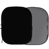 Manfrotto LL LB56GB 1,5 x 1,8 m, faltbar, beidseitig verwendbar, Hintergrund Schwarz/Mid Grey