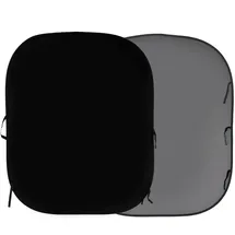 Manfrotto LL LB56GB 1,5 x 1,8 m, faltbar, beidseitig verwendbar, Hintergrund Schwarz/Mid Grey