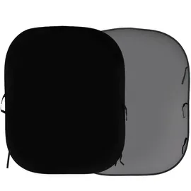 Manfrotto LL LB56GB 1,5 x 1,8 m, faltbar, beidseitig verwendbar, Hintergrund Schwarz/Mid Grey